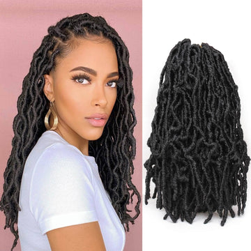 12 Inch Nu Soft Locs Crochet Hair Ombre Pre-Looped Short Crochet Braiding Hair Goddess Faux Locs Synthetic Crochet Hair